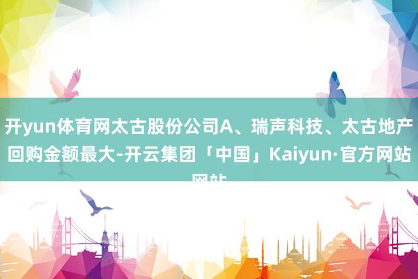开yun体育网太古股份公司A、瑞声科技、太古地产回购金额最大-开云集团「中国」Kaiyun·官方网站