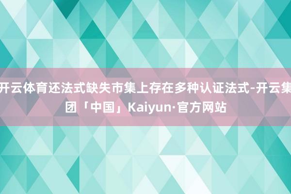 开云体育还法式缺失市集上存在多种认证法式-开云集团「中国」Kaiyun·官方网站