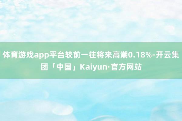 体育游戏app平台较前一往将来高潮0.18%-开云集团「中国」Kaiyun·官方网站