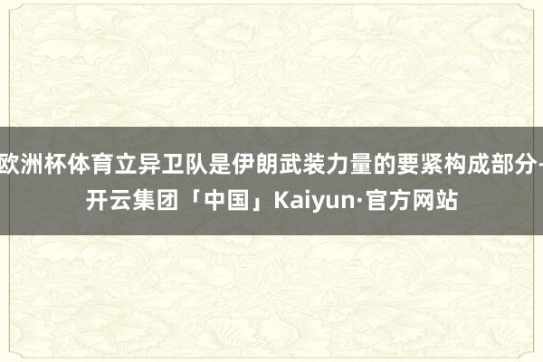 欧洲杯体育立异卫队是伊朗武装力量的要紧构成部分-开云集团「中国」Kaiyun·官方网站