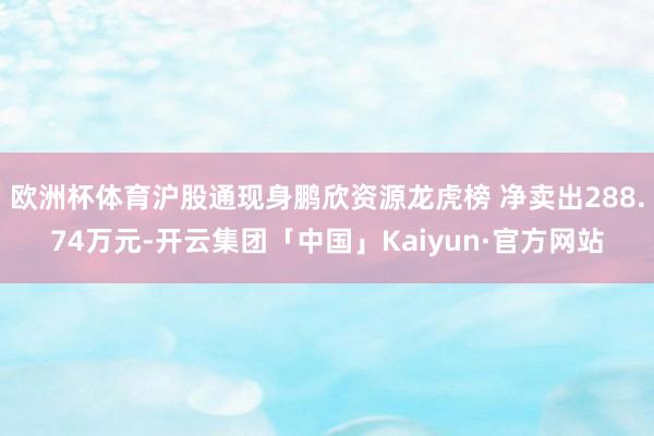 欧洲杯体育沪股通现身鹏欣资源龙虎榜 净卖出288.74万元-开云集团「中国」Kaiyun·官方网站