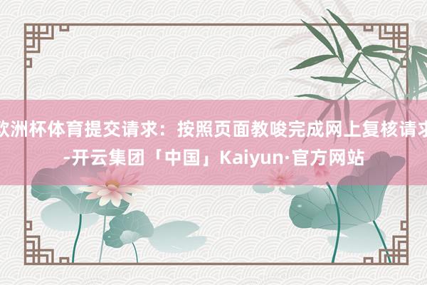 欧洲杯体育提交请求：按照页面教唆完成网上复核请求-开云集团「中国」Kaiyun·官方网站