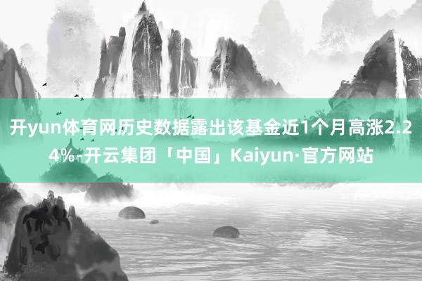 开yun体育网历史数据露出该基金近1个月高涨2.24%-开云集团「中国」Kaiyun·官方网站