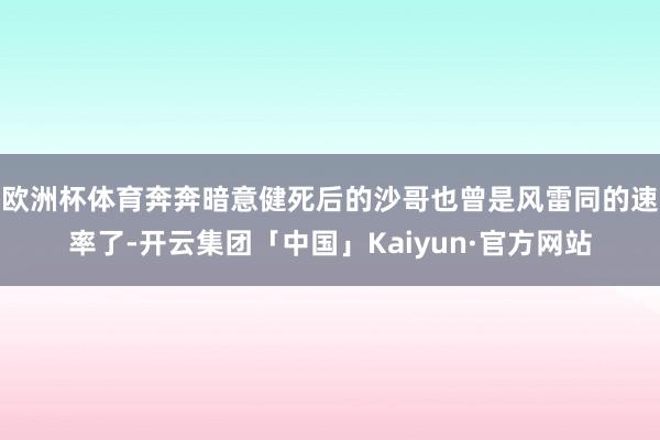 欧洲杯体育奔奔暗意健死后的沙哥也曾是风雷同的速率了-开云集团「中国」Kaiyun·官方网站