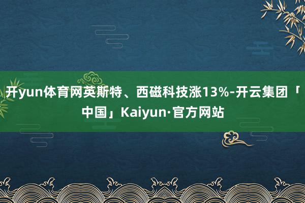 开yun体育网英斯特、西磁科技涨13%-开云集团「中国」Kaiyun·官方网站