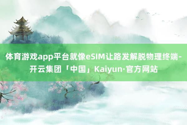 体育游戏app平台就像eSIM让路发解脱物理终端-开云集团「中国」Kaiyun·官方网站