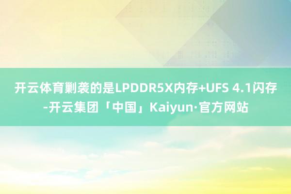 开云体育剿袭的是LPDDR5X内存+UFS 4.1闪存-开云集团「中国」Kaiyun·官方网站