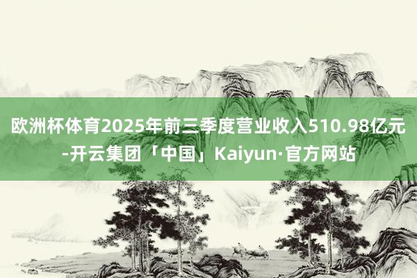 欧洲杯体育2025年前三季度营业收入510.98亿元-开云集团「中国」Kaiyun·官方网站