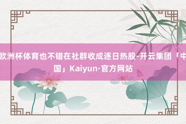 欧洲杯体育也不错在社群收成逐日热股-开云集团「中国」Kaiyun·官方网站