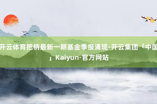 开云体育把柄最新一期基金季报涌现-开云集团「中国」Kaiyun·官方网站