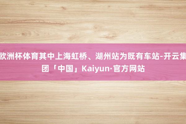欧洲杯体育其中上海虹桥、湖州站为既有车站-开云集团「中国」Kaiyun·官方网站