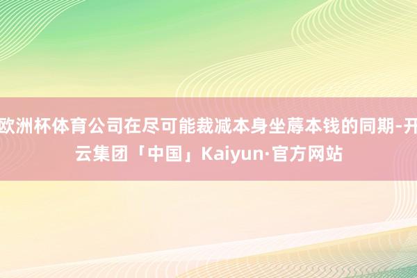 欧洲杯体育公司在尽可能裁减本身坐蓐本钱的同期-开云集团「中国」Kaiyun·官方网站
