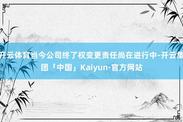 开云体育当今公司终了权变更责任尚在进行中-开云集团「中国」Kaiyun·官方网站