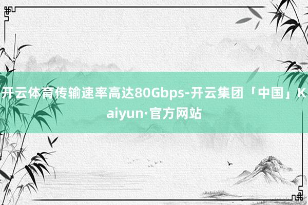 开云体育传输速率高达80Gbps-开云集团「中国」Kaiyun·官方网站