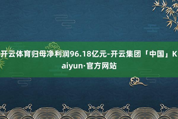 开云体育归母净利润96.18亿元-开云集团「中国」Kaiyun·官方网站