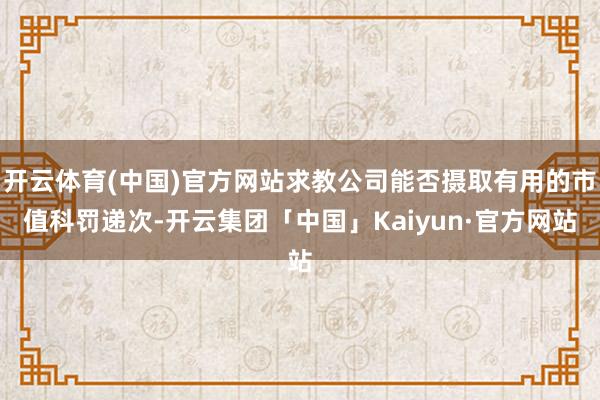 开云体育(中国)官方网站求教公司能否摄取有用的市值科罚递次-开云集团「中国」Kaiyun·官方网站
