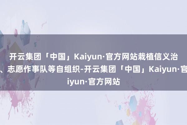 开云集团「中国」Kaiyun·官方网站栽植信义治理小组、志愿作事队等自组织-开云集团「中国」Kaiyun·官方网站