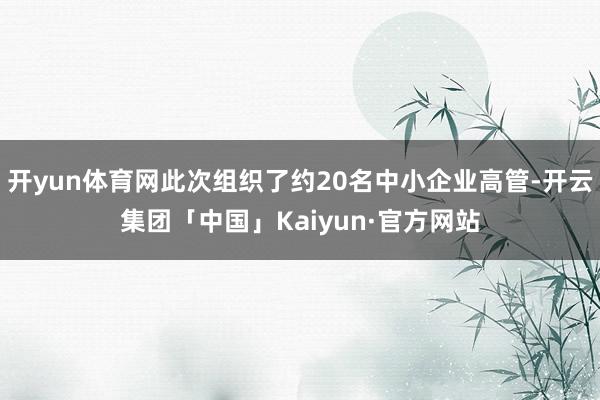 开yun体育网此次组织了约20名中小企业高管-开云集团「中国」Kaiyun·官方网站