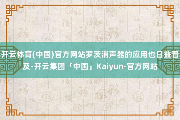 开云体育(中国)官方网站罗茨消声器的应用也日益普及-开云集团「中国」Kaiyun·官方网站