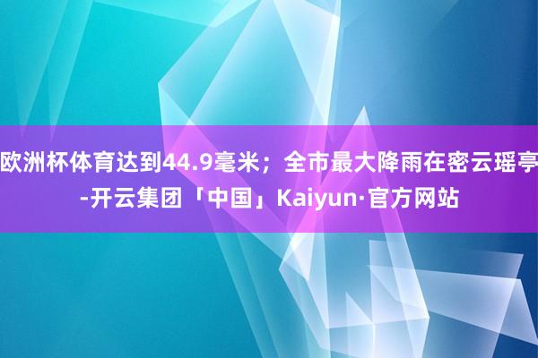欧洲杯体育达到44.9毫米;全市最大降雨在密云瑶亭-开云集团「中国」Kaiyun·官方网站