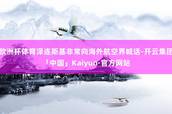 欧洲杯体育泽连斯基非常向海外航空界喊话-开云集团「中国」Kaiyun·官方网站